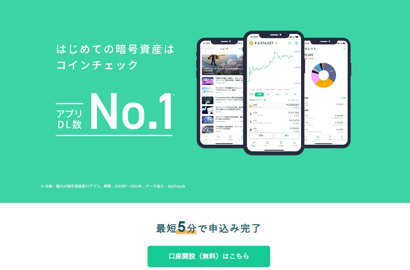 コインチェックの口座開設方法
